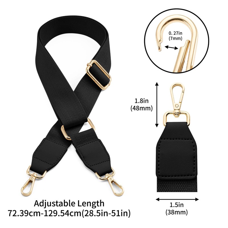 QIUTIMIY Canvas Adjustable Replacement Bag Strap, Wide Shoulder Bag Belt