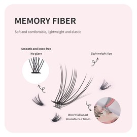 ANNAFRIS Eyelash Extensions, 50D + 60D Eyelash Clusters, 280 Pieces, Artificial Eyelashes, Individual Eyelash Extension (50D + 60D)