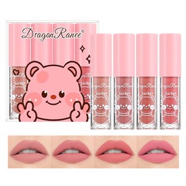 Lip Oil and Lip Gloss Set, 4Packs Lip Oil Hydrating Lipgloss Set Lip Glow Oil Tinted Clear Lip Plumper Non-sticky Moisturizing Gift For Women and Teenage Girl (Matte Pink Set, One Size)