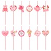 24 Pcs Mother's Day Themed Disposable Drinking Straws, Mom's Themed