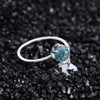 GRAEEN Crystal Mermaid Rings Adjustable Open Ring Fish Tail Band