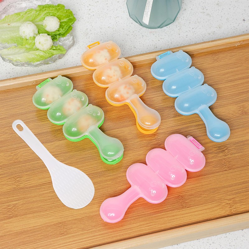 Acpetdr 4 Pack Rice Ball Mold with Mini Rice Scoop,