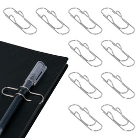 Dalababa 10 Pcs Metal Pen Clips, Paperclip Portable Pen Holder Clips for Notebook, Pencil Holder for Book Journal Clipboard Stationery Tool - Silver