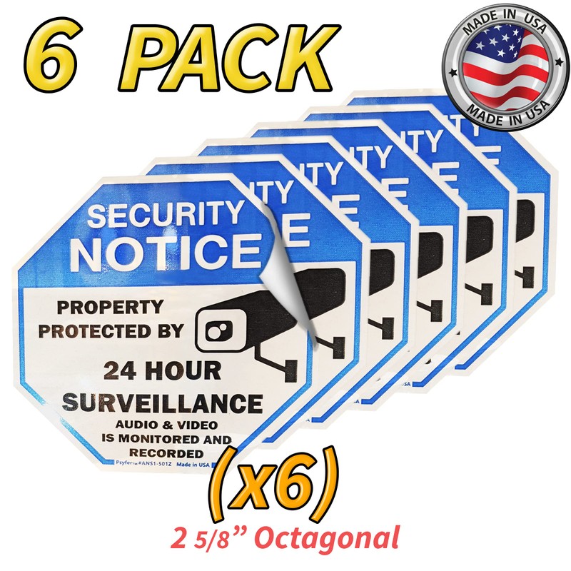 Psyfer® (Fade-Free) 6 Pack - 2⅝" UV Security Stickers [Made