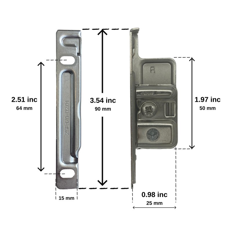 Blum ZSF.1700 R METABOX Right Screw-On Drawer Standard Front Fixing