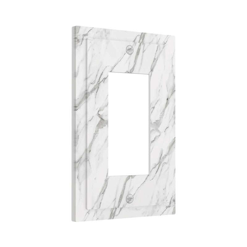 OILbiexn Decorative Outlet Covers with Modern Grey White Marble Print