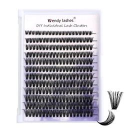 WENDY Lashes Clusters D Curl Lash Clusters 40D DIY Eyelash Clusters 8-16mm Cluster Eyelash Extensions Black Cluster Lashes Wispy Soft Individual Lashes Reusable At Home(40D-D,8-16mm Mixed)