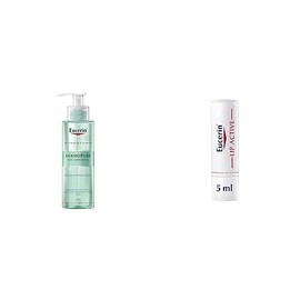 Eucerin DermoPure Gel Limpiador Facial, 200 ml  Ph5 Bálsamo labial Protector de Labios FPS 20, 4.8 gramos                                             