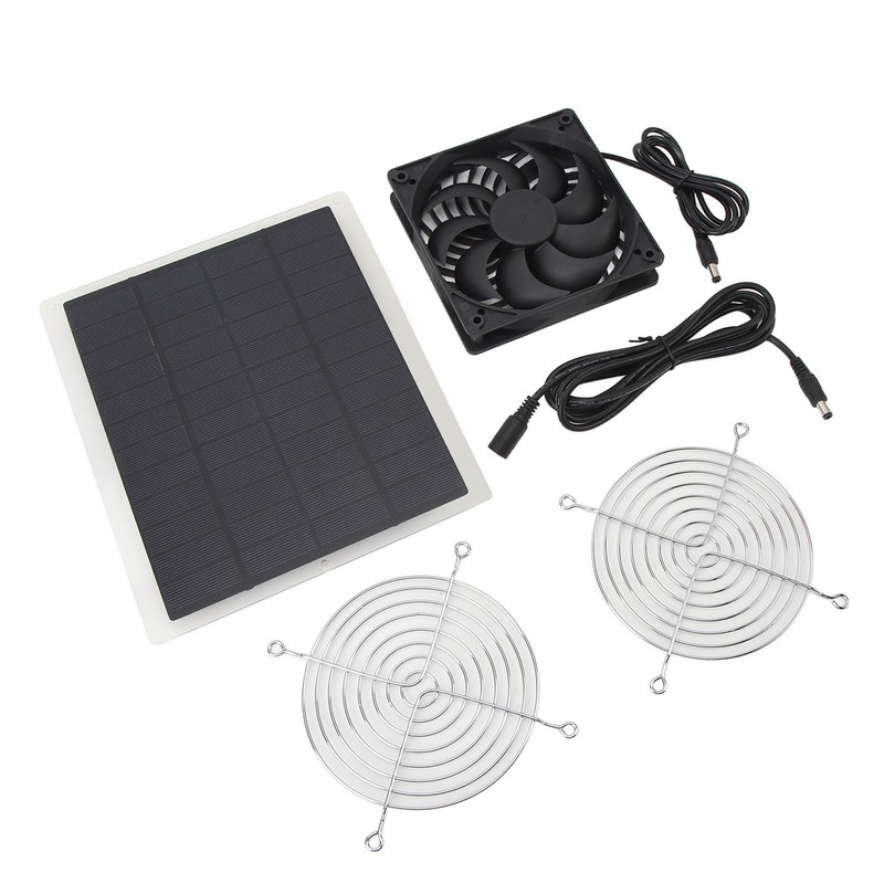 Solar Panel Fan 10W Exhaust Fan Dual Layer Metal Shell