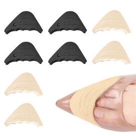 4 Pairs Women's Insoles, Shoe Size Reducer, Large Shoe Insoles for Women, Shoe Fillers, Toe Insoles, Insole Filler, Curved Shoe Insoles (Skin Colour, Black)