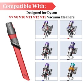 LAQVITA Crevice Tool for Dyson V7, V8, V11, V10, V12, V15 with 22° Swivel Angle, Adjustable Brush Head Ultra-Narrow Corner Crevice Tool – Precision Cleaning for Tight Spaces