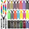 BRACES SUSPENDERS ADJUSTABLE PLAIN NEON SKULL PIANO MEN WOMENS UNISEX