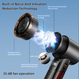 Yaindhi Portable Handheld Turbo Fan,Speed(1-100) Adjustable Mini Fan,4000mAh Battery USB Rechargeable Personal Fan,Digital Display,Gifts for Women Men Travel/Camping/Outdoor (Black)