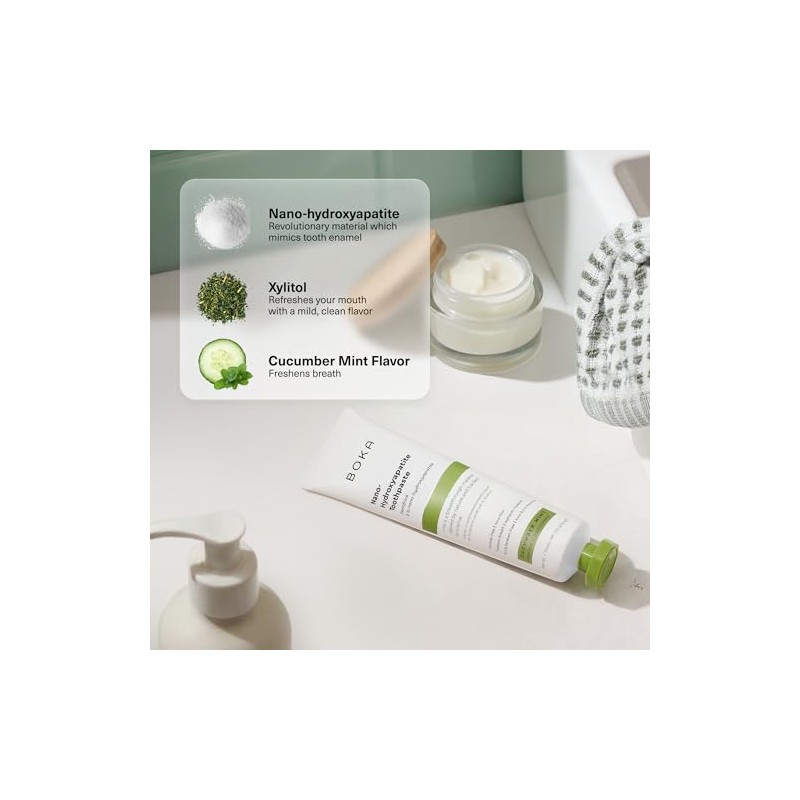 Boka Fluoride Free Toothpaste, Nano Hydroxyapatite Toothpaste, Appropriate for Sensitive
