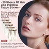 20 Sheets Eyebrow Tattoo Waterproof Eyebrow Sticker, 4D Hair Like