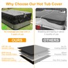 Kipiea 600D Outdoor Waterproof Square Hot Tub Cover Protector, Heavy
