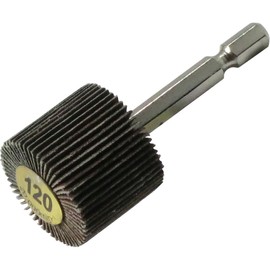 Yanase A#120 HUFN307 Impact Flap Wheel with Shaft [0.25 inch (6.35 mm) Shaft] Diameter 1.2 x 1.0 x 0.25 inches (30 x 25 x 6.35 mm)