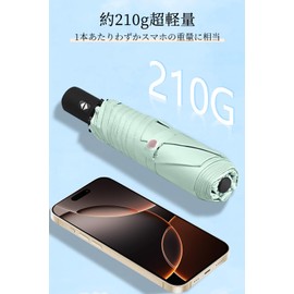 Parasol, Ultra Lightweight, UV Reduction, 100% UV Protection, Full Light Blocking, Thermal Blocking, Folding Parasol, Women's, Compact, 7.4 oz (210 g), Lightweight, Folding Umbrella, Sunscreen