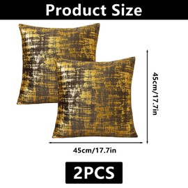 Traziewell Cushion Covers Brown Velvet Square Throw Pillow Case 45x45cm Set of 2 for Home Decor Sofa Couch Bedroom Decorative Cushion Cover Soft and Comfortable 00811