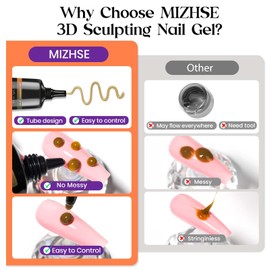 MIZHSE 2 Color 3D Nail Gel, 30G Sculpting Gel Kit, Purple & Orange Color Changing Nail Glue for 3D Gel Nail Art Home DIY