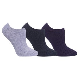 Yummie Ladies' Comfort Socks 3-pair ~ for Women ~ 2-In-1 Reversible sock with 2 dark 1 gray
