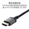 Elecom DH-HDP14ES10SBK HDMI Cable, Premium Ver. 2.0, Thin, Bend-resistant, Nylon