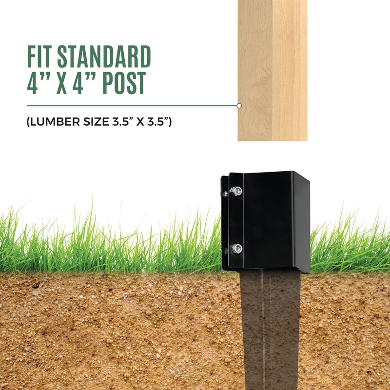 WIMART Fence Post Anchor 4''x4'', Heavy Duty Metal Fence Post