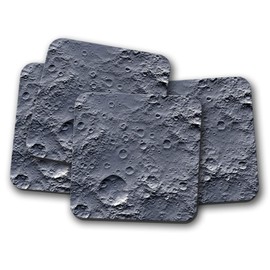 4 Set - Moon Surface Drinks Coaster - Space Planet Crater Astronomy #8438