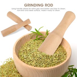 GOTOTOP 2Pcs Wooden Pestle Food Muddle Grinding Rod Grinding Pestle for Custard Purees Drinks and Cocktails Bar Tool Grinder Mashers Tool 5.6x5.6x1.2in
