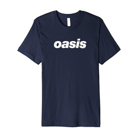 Oasis – White Logo On Navy Premium T-Shirt