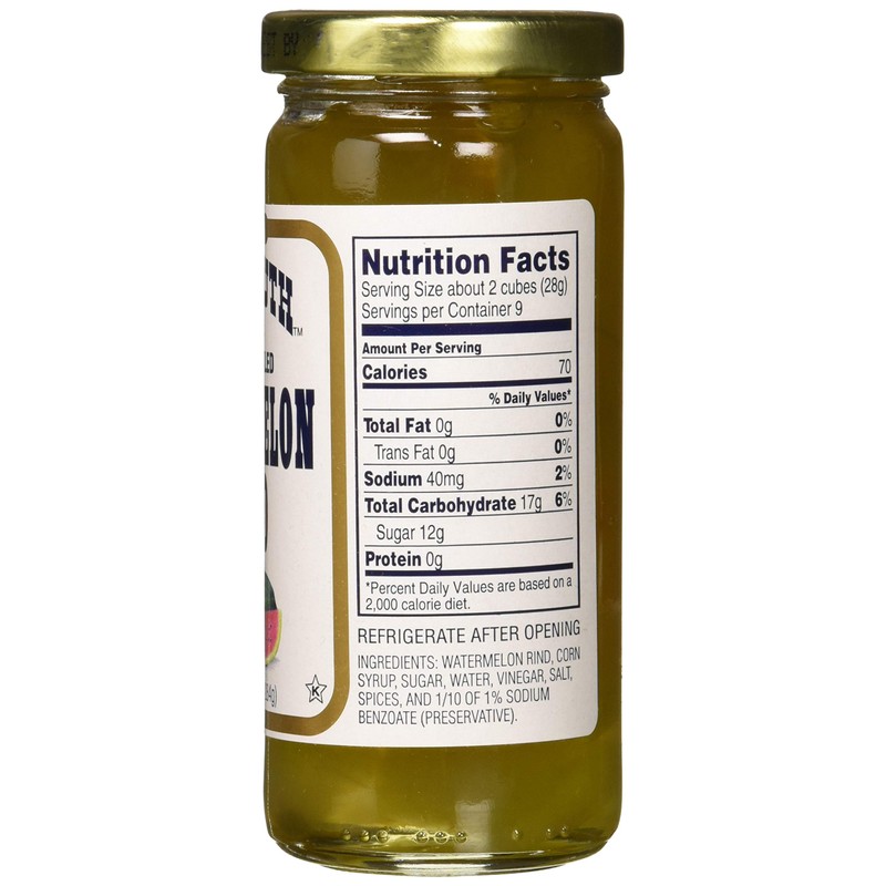 Old South Sweet Pickled Watermelon Rind 10 oz Jar (6