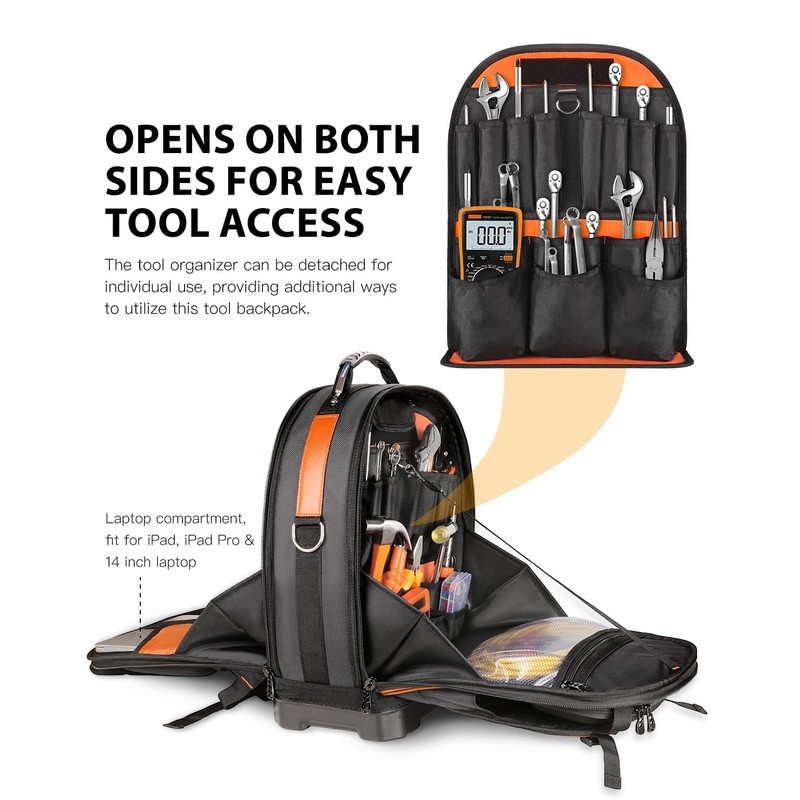 Tool Backpack, Heavy Duty Tool Bag, Hvac Tool Bags, Electrician