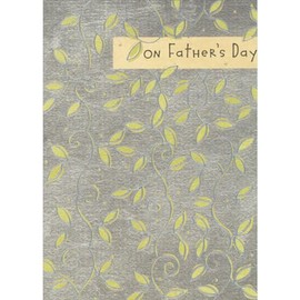 Sellers Publishing RSVP Curving Silver Foil Vines and Light Green Leaves Father's Day Card for Someone Special