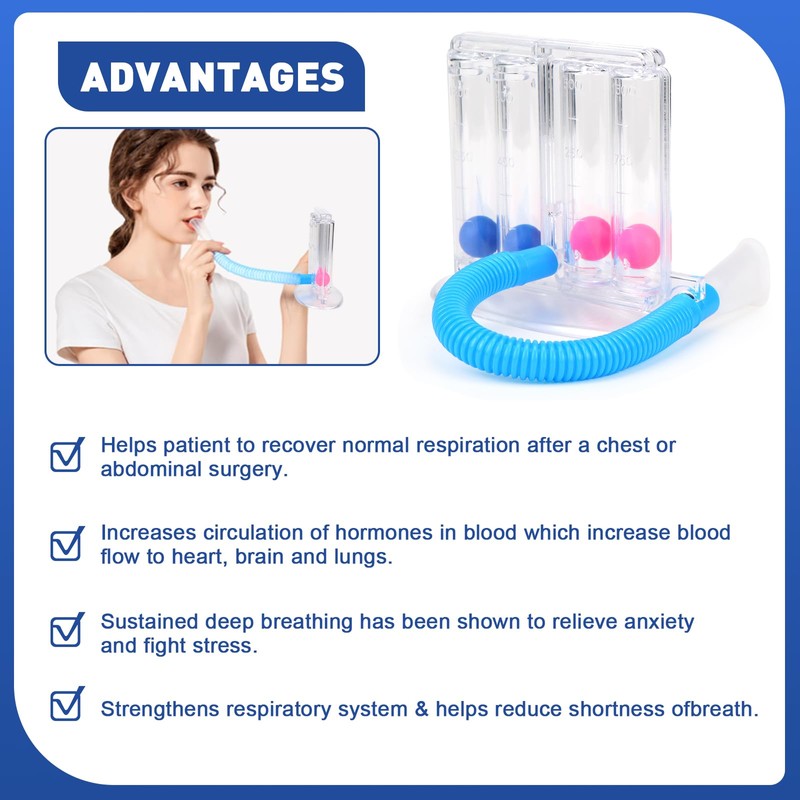 Rierousy Breath Trainer, Lung Trainer, Breathing Trainer with 4 Colourful
