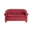 Dollhouse Miniature 1880 Sofa, Red, Walnut Finish