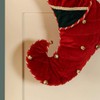 Dibor Luxury Festive Velvet Striped Elf Boot Stocking with Strong