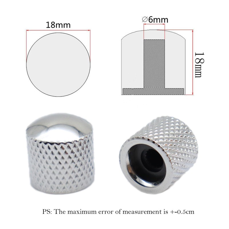 Samherome 3pcs Textured Metal Guitar Knobs Volume Tone Control Knobs