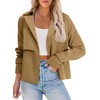 AGSEEM Womens Petite Trench Coat Single Breasted Cropped Casual Lapel