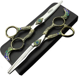 6 inch hairdressing scissors professional salon hairdresser hairstyle with hair thinning Japanese sharp 440c hairdressing scissors 17.5cm (Full set)