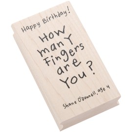 Inkadinkado Mounted Rubber Stamp LL-How Many Fingers? 3"X1.75"