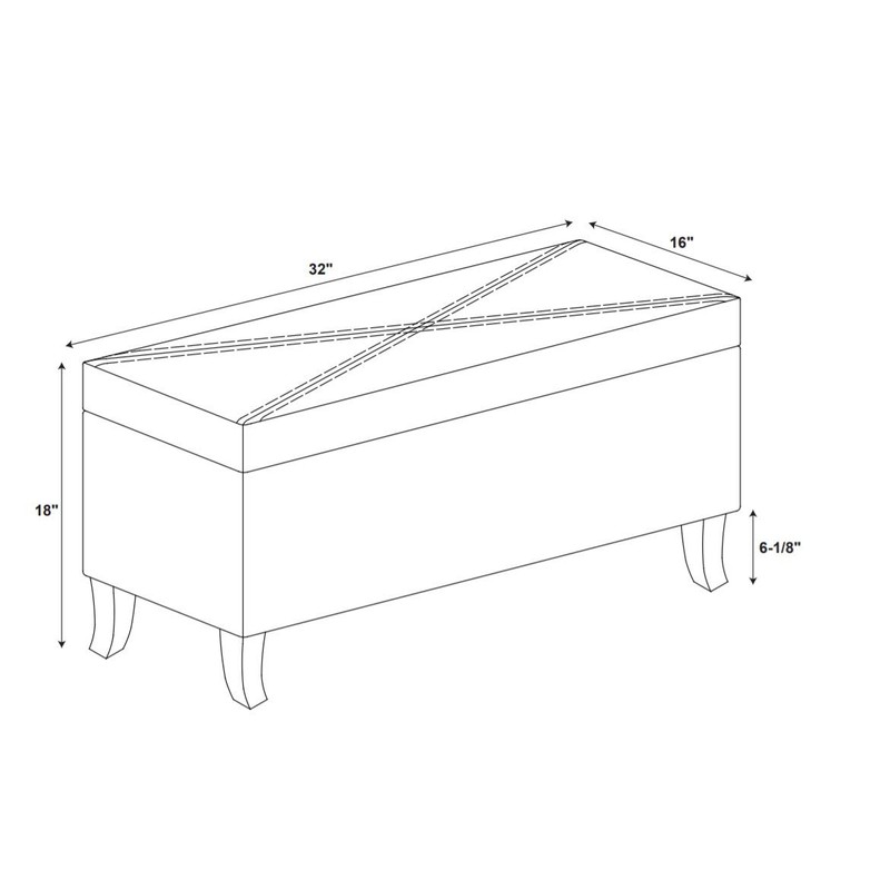 Linon Stone Upholstered Storage Stephanie Ottoman