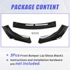 KUAFU 3Pcs Front Bumper Lip Compatible with 2018-2021 Infiniti Q50