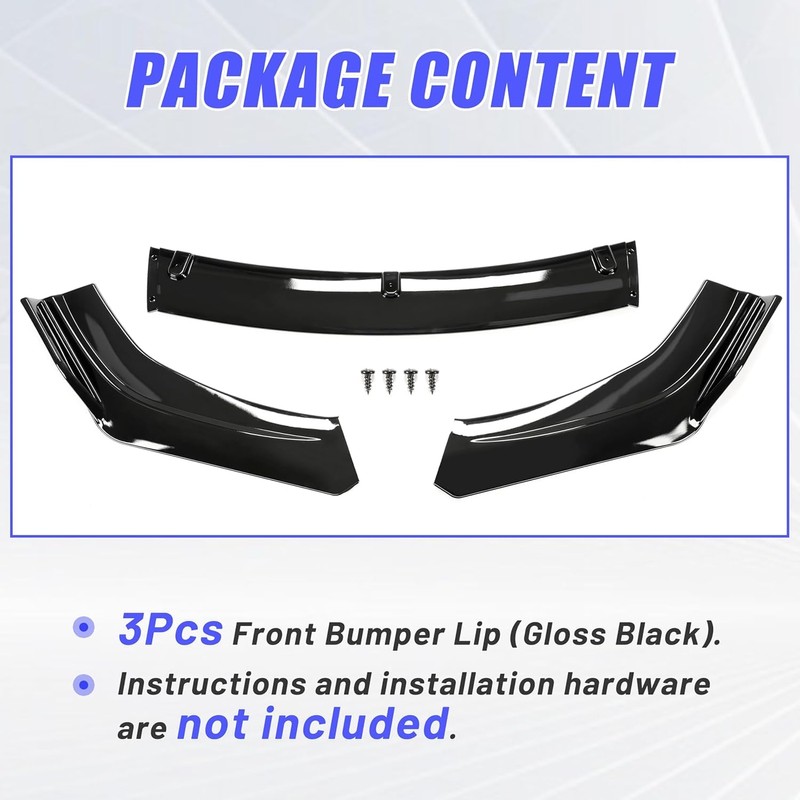 KUAFU 3Pcs Front Bumper Lip Compatible with 2018-2021 Infiniti Q50