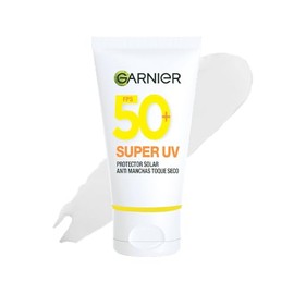 Garnier Super UV Toque Seco FPS 50+ Protector Solar Facial Control de Brillo, para Todo Tipo de Piel, Antimanchas con Textura Ligera y Efecto Mate con Vitamina C Antioxidante, 40 ml