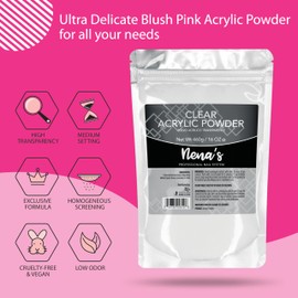 Nena's 16oz Acrylic Liquid Monomer + 16oz Clear Acrylic Powder Made in USA (Clear Pink)