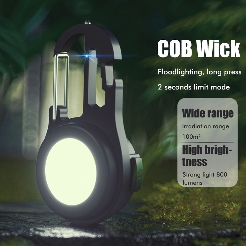 COB Mini Flashlight Bright Portable Rechargeable Keychain Flashlight with Bracket