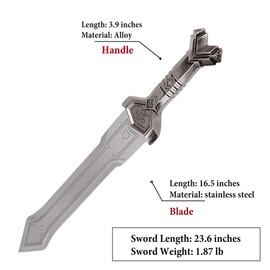 ARONDIGHT - 23.6 Inch Battle of Five Armies Dwarfs 1:1 Metal Sword Cosplay Prop Weapon Uncut - with Display Plate