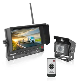Pyle 7’’ Monitor Vehicle Safety System - Built in 2.4Ghz Antenna Wireless Video Transmitter & Receiver Waterproof Rated 1 Camera Connectivity w/ Night Vision for Bus Truck Trailer Van