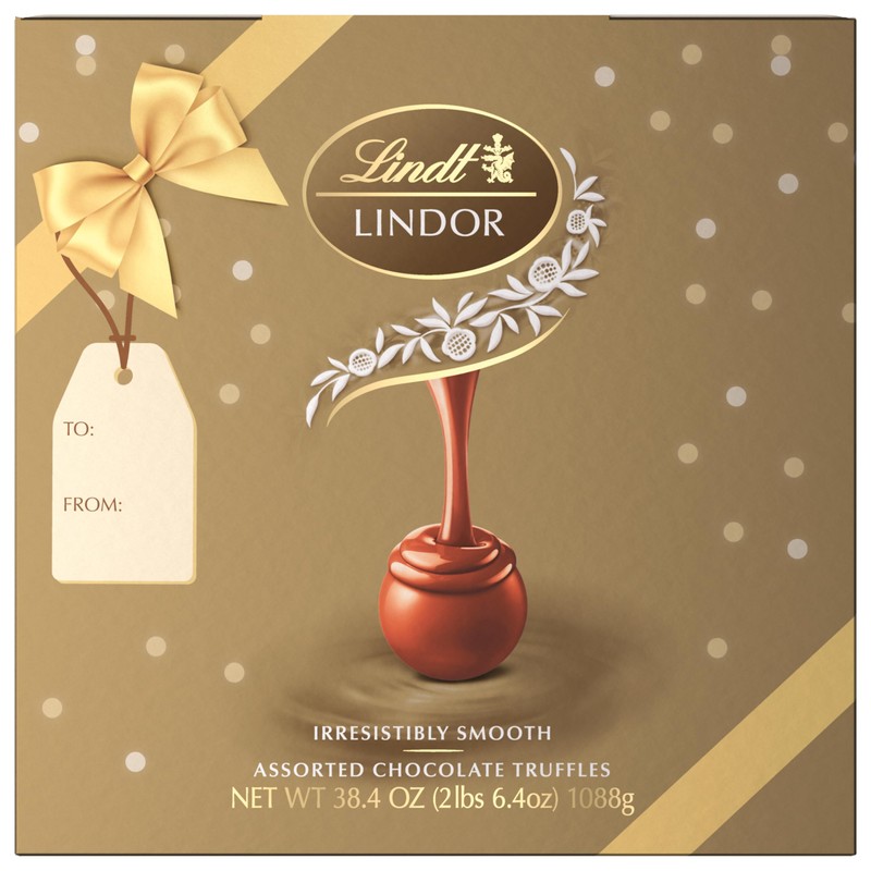 Lindt LINDOR Assorted Chocolate Truffles 90 Count Gift Box, Chocolate