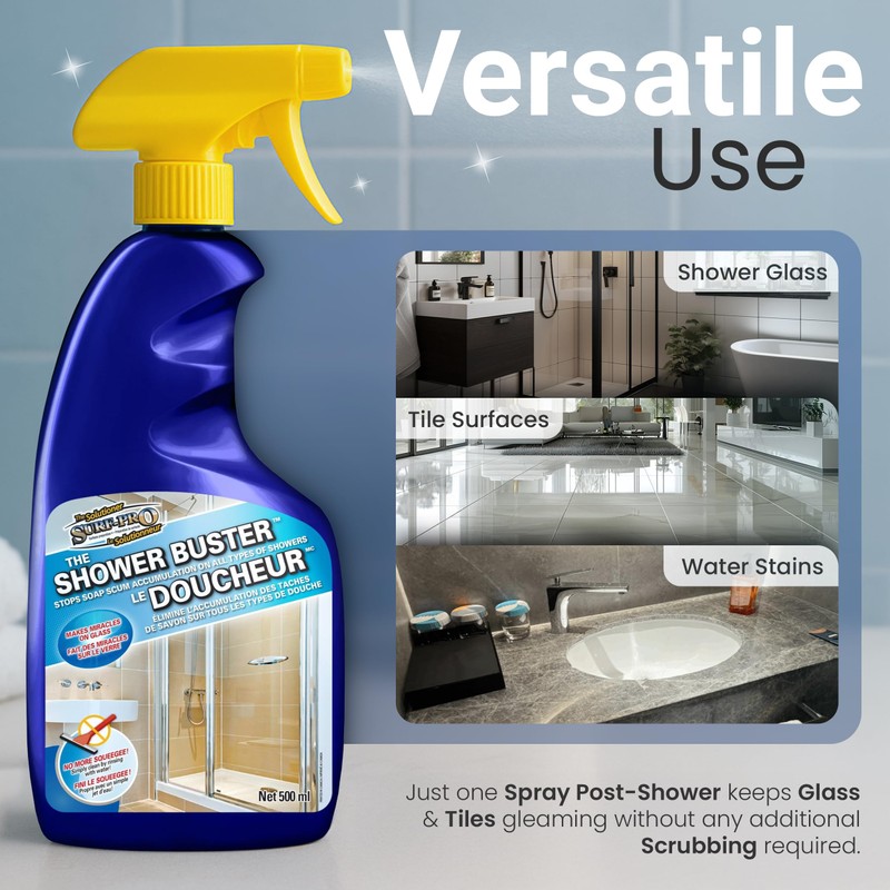 Shower Glass Door Cleaner – Shower Buster Spray for Soap
